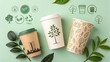© Larisa - Exploring eco-friendly solutions with biodegradable cups during a sustainability presentation in a modern conference room