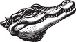 © Sarmad - Crocodile Vector Art in Black and White – Detailed Reptile Graphic Design