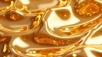 Fototapete - Glowing fluid liquid gold texture