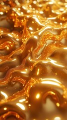 Fototapete - Glowing fluid liquid gold texture