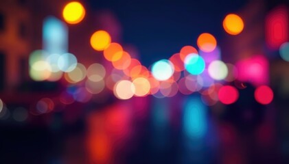 Wall Mural - abstract blurred bokeh lights, vibrant colors, photography, intense