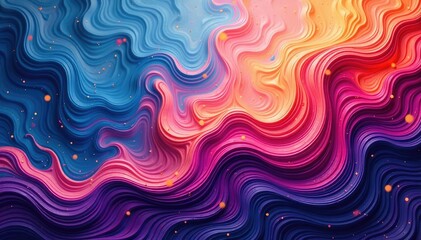 Poster - abstract swirling paint textures in vibrant hues, art, organic, forms
