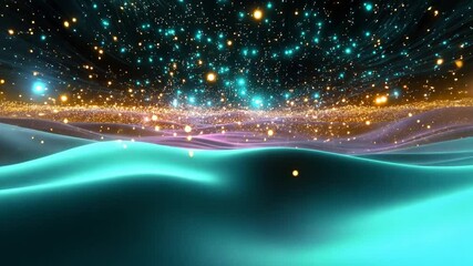 Wall Mural - a surreal representation of machine learning, visualized as interconnected digital nodes glowing in 
