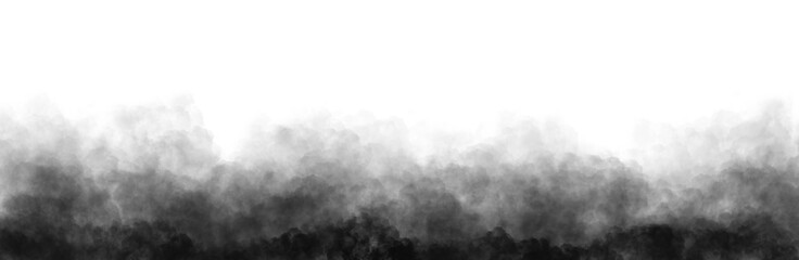 black clouds. clouds with transparent background of black color. overlay, realistic smoke fog overla