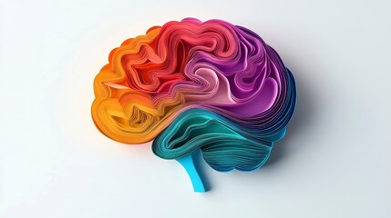 Aufkleber - Colorful paper brain model, top view.