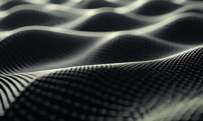 Wall Mural - smooth flowing geometric polygons in black shades forming intricate dynamic patterns in seamless bac