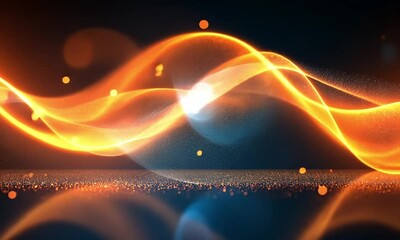 Wall Mural - faintly glowing particles rising in tranquil animation creating gentle swirls against a neutral shad