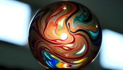 Wall Mural - colorful glass object sitting on top of a table