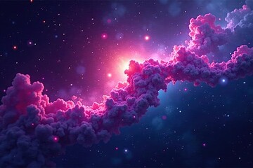 Wall Mural - seamless loop of flowing nebula, cosmic background, bright, sky