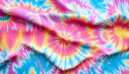 Wall Mural - colorful tie - dyed fabric is shown