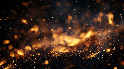 Aufkleber - Abstract fiery embers and sparks on dark background.