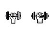© ShahinurSobuj24 - Black and White Fitness Icons of Hands Holding Dumbbells Representing Strength and Exercise