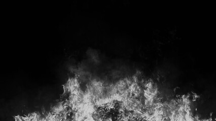 Wall Mural - texture of burn fire with particles embers. flames on isolated black background. texture overlays fo