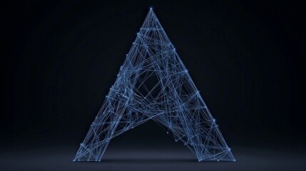 Wall Mural - abstract representation of letter a with connected lines and nodes