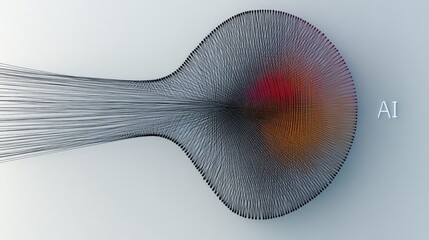Wall Mural - abstract ai visualization with colorful lines and shapes