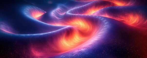 Wall Mural - Abstract glowing spiral in vibrant hues of orange, purple, and blue