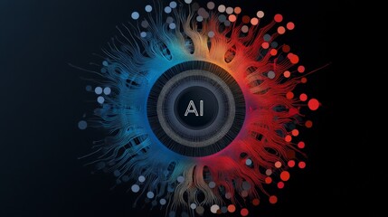 Wall Mural - abstract art design featuring artificial intelligence concept