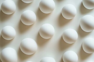 Fototapete - Structured pattern of matte white spheres arranged uniform on a soft neutral background showcasing modern minimalist design elegance