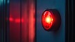 © ShahinAlam - Close up of red fire alarm detector, strobe light hanging on the iron wall.