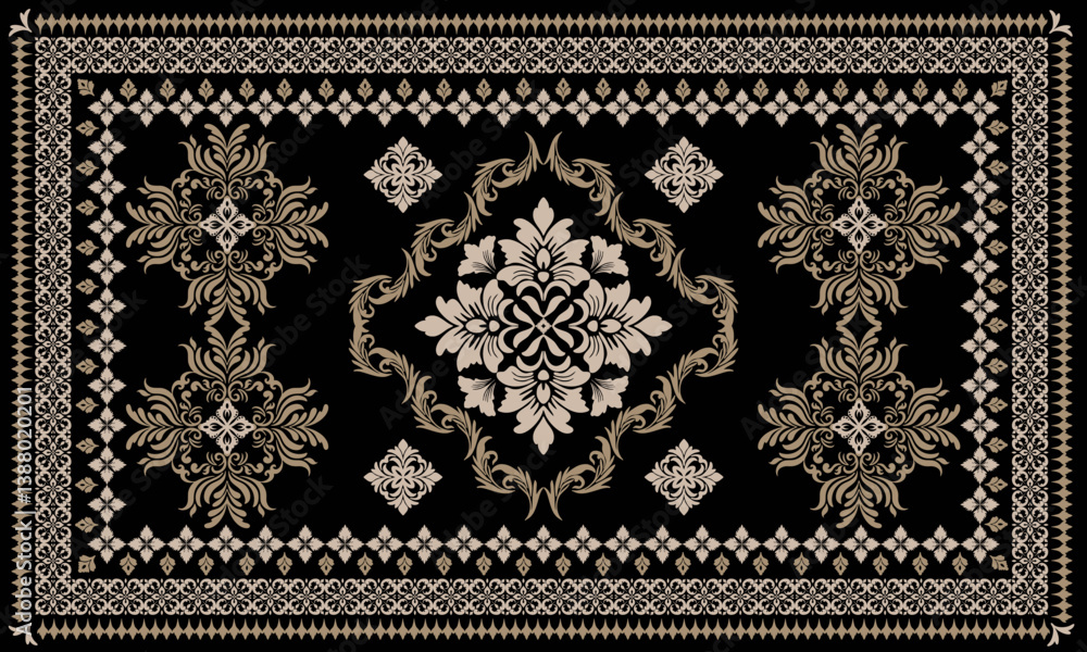 Damask Rug Design Patterns Damask rug pattern, carpet design. rug pattern Boho tribal texture ...