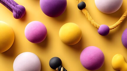 colorful abstract arrangement of playful shapes and textures
