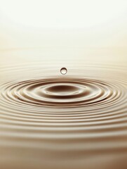 Aufkleber - Captivating ripples on calm water surface creating subtle reflections at dawn