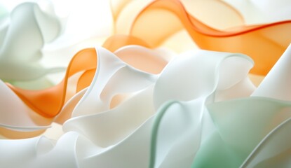 Wall Mural - colorful abstract shapes of flowing ribbons and waves against light