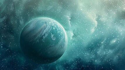 Wall Mural - alien world planet, deep space landscape with several moons