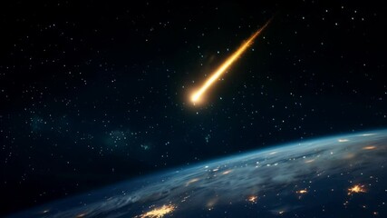Wall Mural - asteroid flying to earth in space