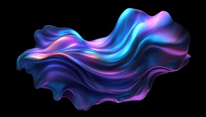 Wall Mural - A beautiful fluid abstract form with dynamic iridescent colors