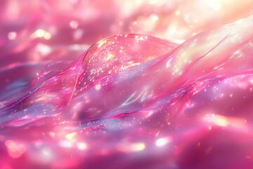 Wall Mural - abstract pink background with glossy textures and sparkling light effects