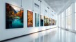 © Jane Kelly - Closeup of beautiful paintings in an art gallery premium photo