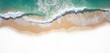 © Vadym - Aerial view of ocean waves crashing on sandy beach. White sea foam isolates against transparent background. Tropical coastal shore. Tourism concept. Summer vacation, travel, scenic nature.