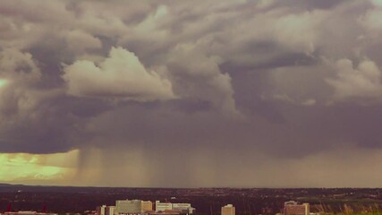 Wall Mural - vdo clouds look like smoke from a factory. rainy day in the sky in the summer season across the hori