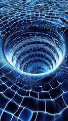 Wall Mural - abstract vortex in a hexagonal grid
