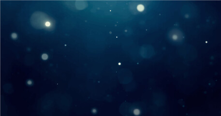 white glow particles with soft bokeh effect on dark abstract backgroun vector illustration.