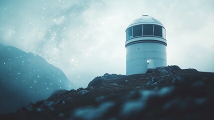 Wall Mural - celestial observatory on mountain peak