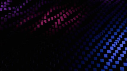 Wall Mural - abstract digital art: dark blue and purple cubes