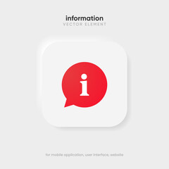 Leinwandbilder - Information, help, hint, tip, annotation, alarm, warning bubble speech notice icon symbol sign on isolated white background