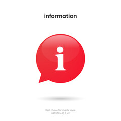 Leinwandbilder - Information, help, hint, tip, annotation, alarm, warning bubble speech notice icon symbol sign on isolated white background