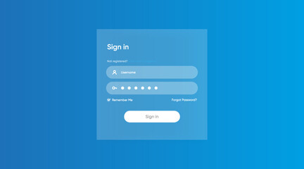 Aufkleber - Set of Sign Up and Sign In forms. Registration and login forms page. Professional and User-friendly web and UI UX design elements. Modern Sign in and Register page. Username, email and password.