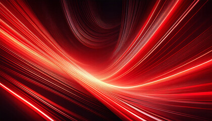 Wall Mural - abstract red glowing light trails background generative ai
