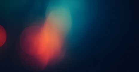 Wall Mural - Abstract lights Blurred bokeh, teal, orange, dark backdrop effect