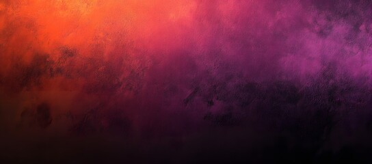 Wall Mural - Haze of color orange fades into shades of pink and purple. Dark below