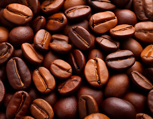 Wall Mural - roasted coffee beans dark and light brown shades