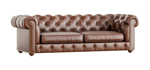 Aufkleber - Chesterfield sofa isolated on transparent background. 3D render.