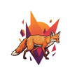 © isuru - Fox Illustration with Geometric Background