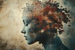 © Minerva Studio - Woman with eyes closed and puzzle pieces forming her hair symbolizing mental health