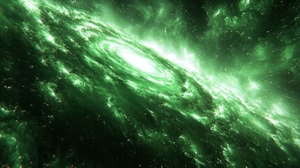 emerald galaxy: a cosmic swirl of green nebula