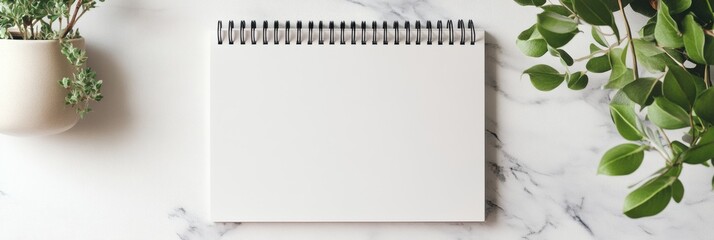 Poster - Modern desk calendar featuring a blank grid with soft neutral tones and a clean structured composition ideal for planning and organization